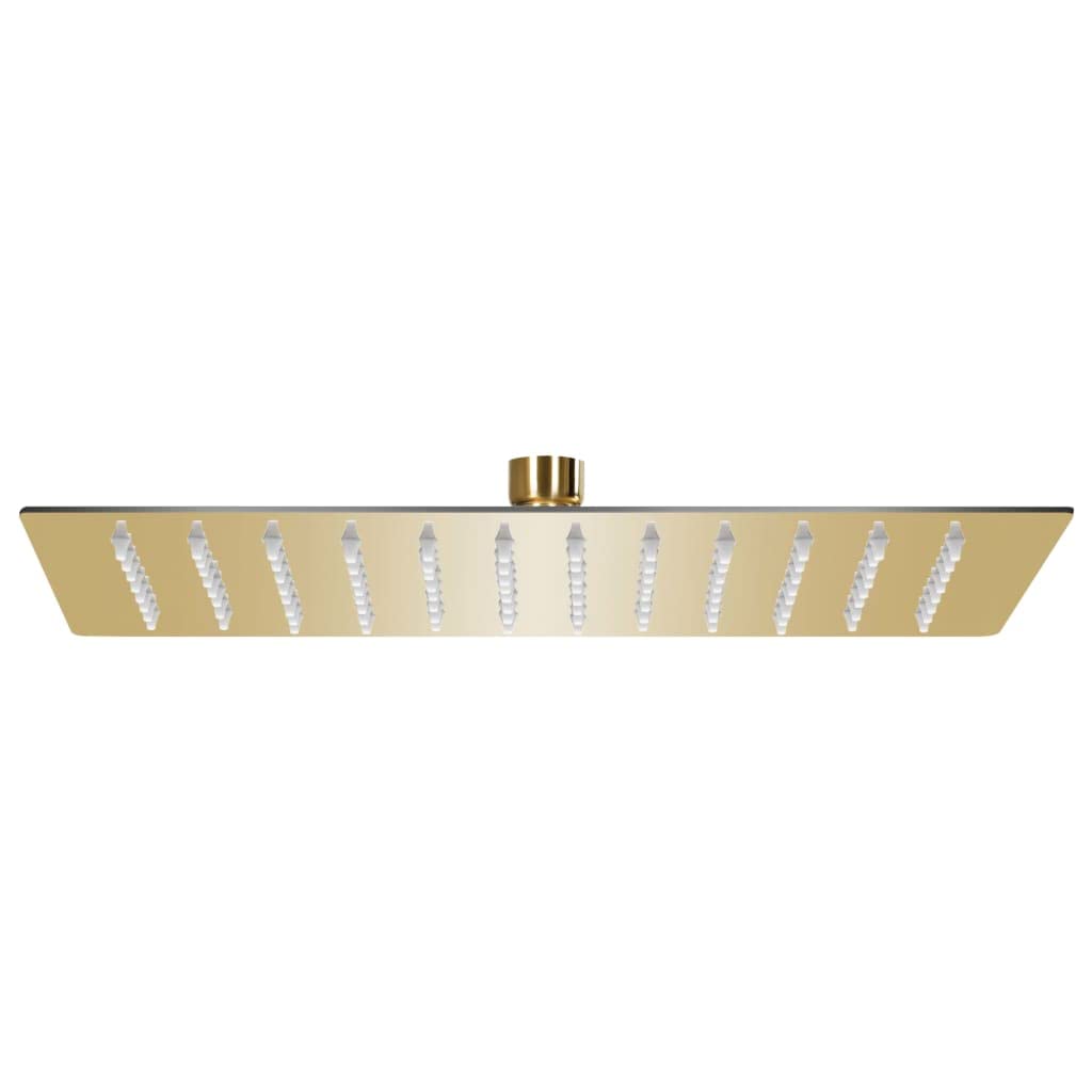 Alcachofa de ducha de acero inoxidable, 30 x 20 cm, rectangular, dorada, con 96 boquillas antical, montaje en pared y techo, ahorro de agua, cabezal de ducha de alta presión para baño Wellness