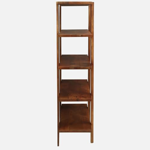 Image of Solid Sheesham Wooden Multipurpose Utility Rack, Stylish and Functional Storage, Corner Shelves, Solution for Home and Office, Open Rack, Shelf Storage Organizer (5 Shelves, 86x38x147 CM)