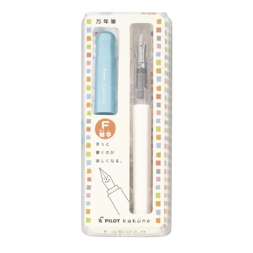 Image of Pilot Kakuno Fine-Nib Fountain Pen, White Body Soft Blue Cap Body (FKA-1SR-SLF)