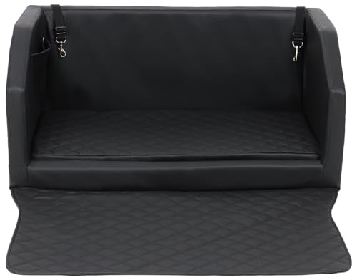 Velinda Trasportino Auto per Cani Materasso Bagagliaio Letto Macchina Cintura 90x55cm (Colore: Nero)