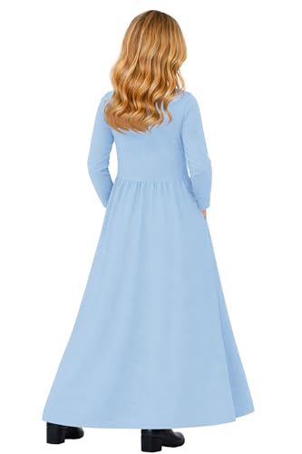 Image of Deerose Girls Maxi Dress Short Sleeve Casual Long Dresses with Pockets 5-14 Years