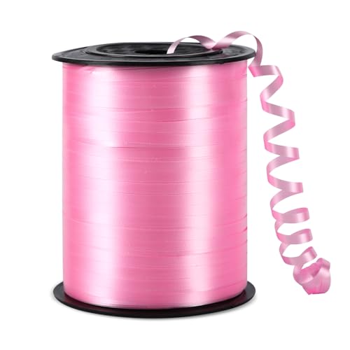 500 Yards Pink Curling Ribbon for Gift Wrapping Balloon String Ribbon for Craft Flower Bouquet Christmas Birthday Party Decoration