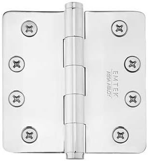Emtek 92034 4" x 4" Plated Steel Heavy Duty 5/8" Radius Round Corner Plain Beari, Tumbled White Bronze
