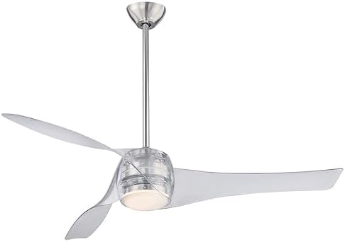 Minka Aire F803DL-TL Artemis - 58 Inch Smart Ceiling Fan with Light Kit, Translucent Finish with Translucent Blade Finish with Etched Opal Glass