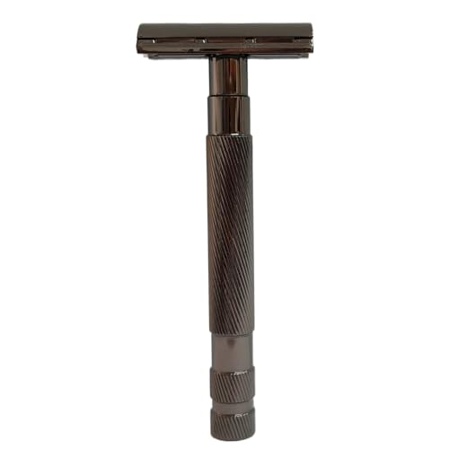 Tomvorks Herramienta de Afeitar de Barba de Barba Manual Vintage, 10 Cuchillas, Ideal para Viajar en Casa (Oro rosa)