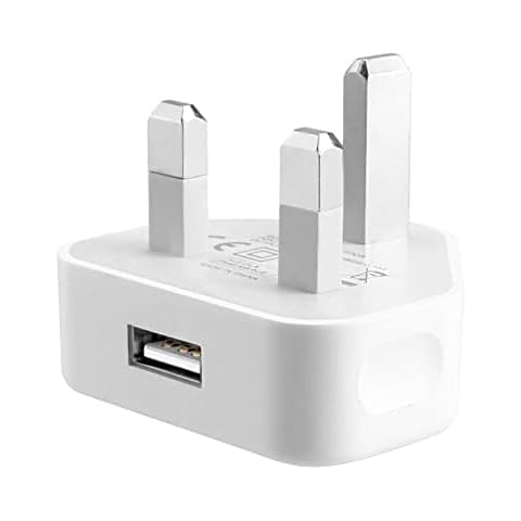 White Usb Plug For Iphone Plugs Uk 3 Pin Usb Adapter Plug Uk Usb Wall Plug-Usb Charger Plug Uk Mobile Phone Mains Chargers Usb Plugs Compatible With Other Mobiles/Iphone/Samsung/Ipads/Watches/Airpods Cover