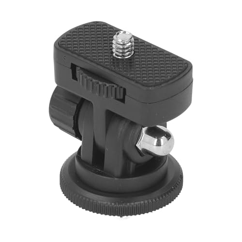 Gavigain Hot Shoe Adapter, Mini Ball Head Cold Shoe Mount Adapter with 1/4in Screw 180 Degree Tilt Camera Hot Shoe Mount Adapter for SLR Micro SLR Digital Camera