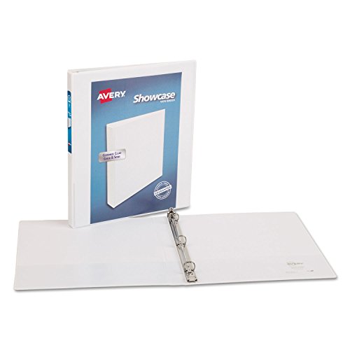 Avery 19551 Showcase Economy View Binder W/Round Rings, 11 X 8 1/2, 1/2-Inch Cap, White #TOP1