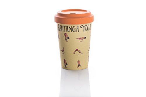Coffe to go gobelet en bambou avec couvercle Déplace Yoga "Yoga Moves" Bamboo Cup