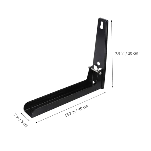 Cuisine encombrée solution étagère murale rétractable en acier noir pour micro-ondes POPETPOP - 3