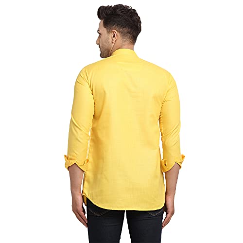 Image of SAIFOO Men's Rich Cotton Blind Short Kurta