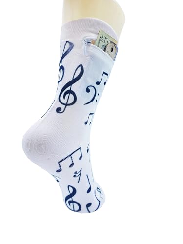 Image of Zipper Sock Wallet - Cotton & Polyester Zipper Socks with Pockets - Fits shoe size 6-13