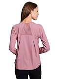 RBX Active Women's Long Sleeve Ventilated Mesh Lightweight Running Workout Crewneck T-Shirt
