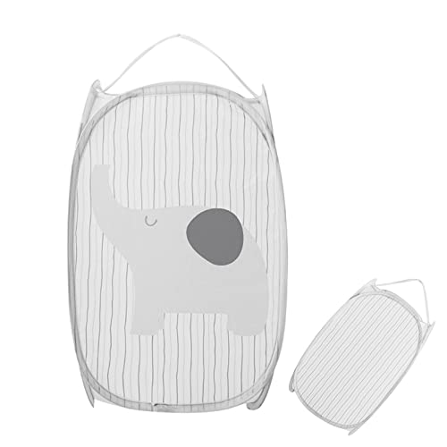 Cesto Della Biancheria Cesto Portabiancheria in Rete Pieghevole Pop Up Borse Organizer per Bambini Vestiti Giocattoli e Scarpe Grigio