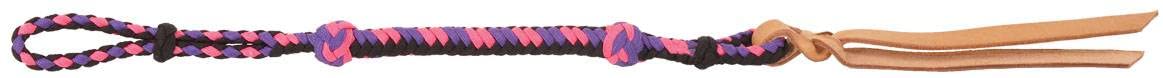 Mustang Manufacturing Company Quirt with Leather Popper Purple/Black/Pink