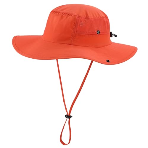 Image of Home Prefer UPF50+ Mens Sun Hat Wide Brim Womens UV Protection Beach Bucket Hat for Fishing Hiking Snap Up Cowboy Hat