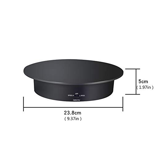 Aigico Motorized Rotating Stand, Battery/Usb Double Used Display Turntable For Photography Jewelry Cake, 3D Curing Resin Prints Spinner Shelf(Black) #TOP6