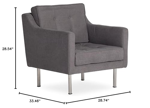 Sillón tapizado moderno plegable Gris miniatura 3