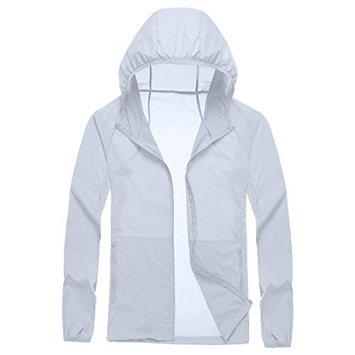 Ajcoflt Homens Sol Roupas de proteção À prova de UV Secagem rápida Fino Respirável Leve Impermeável