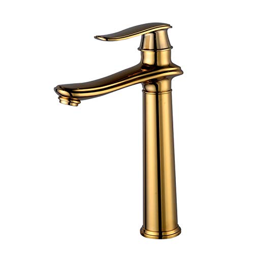 Robinet d'évier or élégant mitigeur de salle de bain au design luxueux et finition brossée