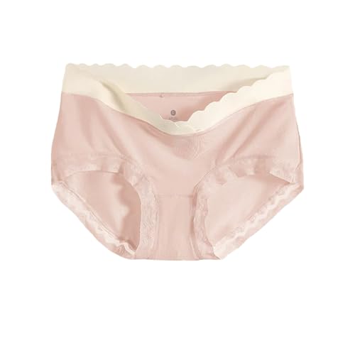 Bragas de algodón de seda, delgadas, transpirables, talla grande, cintura media, en forma de V, ropa interior para embarazo, 3, M