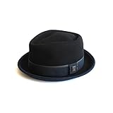 DASMARCA-Collection Hiver-Chapeau de Feutre Porkpie Noir/Marine-Edward-M
