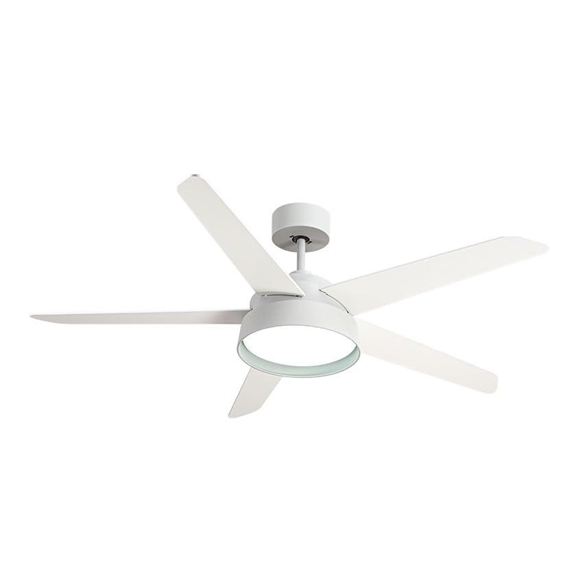 Eden pulse Ventilador DC de 25W, 5 aspas, 6 velocidades, luz blanca/haya, 3000-4000-6000K, control remoto, memoria y temporizador para climatización y confort.