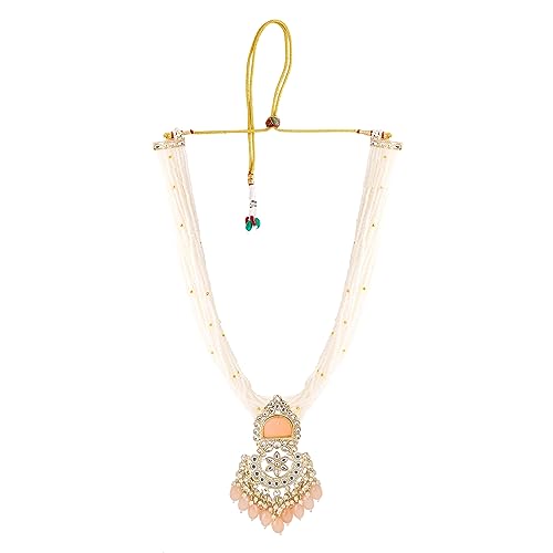 Image of Yellow Chimes Mystic Grooves Collection Jewellery Set for Women and Girls Kundan Necklace Set Gold Plated Kundan Studded Beads Beaded Necklace Set | Birthday Gift for girls and women Anniversary Gift for Wife