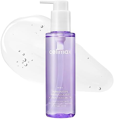 CELIMAX Derma Nature Fresh Blackhead Jojoba Cleansing Oil | Light & Non-Greasy Daily Makeup Remover, Facial Cleanser, Clogged Pore & Blackheads Removal, Deep Cleansing, Korean Skin Care,150ml