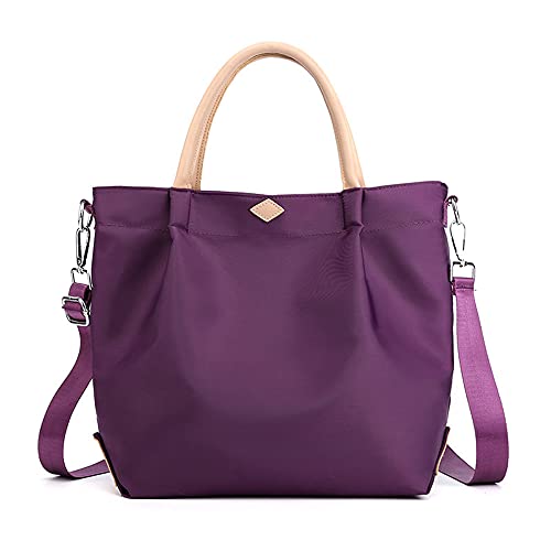 Sac à main en nylon pour femme violet Medium à grande capacité
