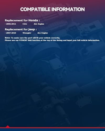 Image of KAX AC Blower Motor Fit for Honda Civic 2006-2011, for Jeep Wrangler 2007-2010 - HVAC Heater Blower Motor Replaces# 75821,79310SNAA01, 79310-SNA-A01, PM9177, 700194