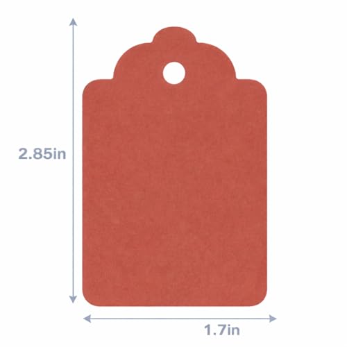 Image of CVANU 100pcs Premium Color Tag Blank Hanging with Pre-Punched Hole Tags for DIY Crafts, Gift Wrapping, Labelling & Writable Decorative Tags for All Occasions (2.85in X 1.7in) Light Brown