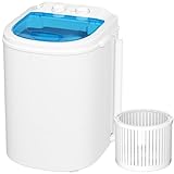 Greenvelly Single Tub Small Laundry Washer, Portable Washer Dryer Combo for Apartments,Dorms (White Blue)