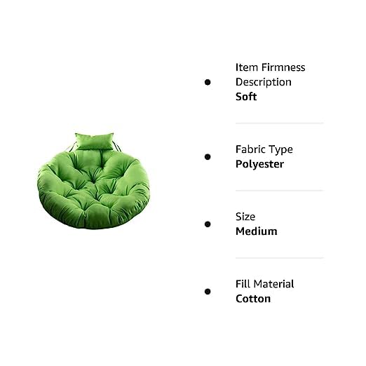 Image of KYNE Microfibre Cushion for Hanging Basket Round Shape Swing Chair Cushions for Outdoor Egg Swing Chair Garden Swing, Seat Padded Pillow Cushion (Green)