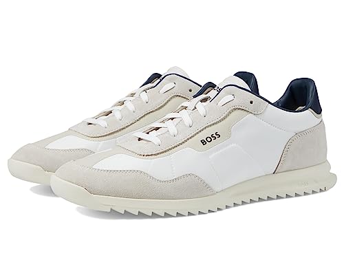 Image of BOSS Men's Zayn Low Profile Suede Leather Two Tone Sneaker