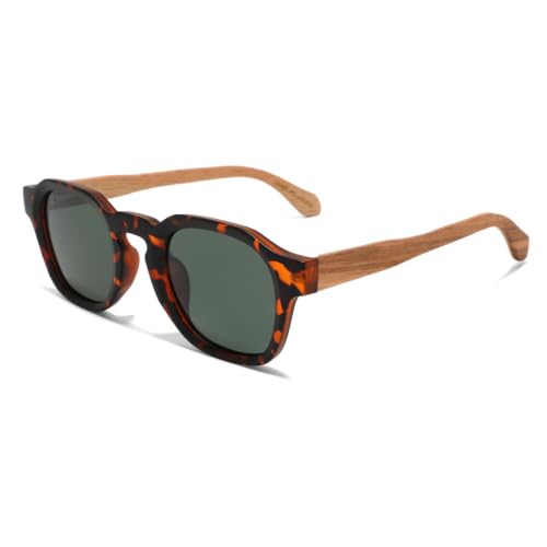 Lunettes en noyer et grain léopard | Élégance polarisée