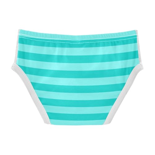Teal Cyan Stripe Toddler Boy's Underwear 2T2