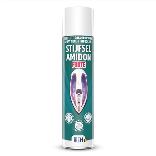 RIEM - Almidón fuerte 400 ml - Spray impecable - Textiles naturales - Textiles sintéticos - Elimina los pliegues y las roturas de la ropa - Deslizamiento perfecto de la plancha
