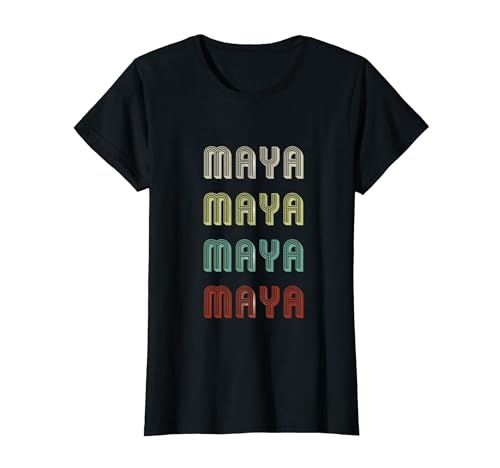Regalo para Maya Mujeres Nombre Retro Vintage Divertido Camiseta