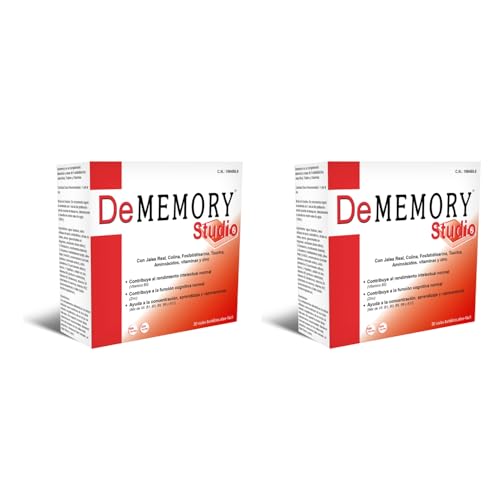 DeMemory Studio 20 Viales - Pack de 2 Unidades - Ayuda a la Concentración, Aprendizaje y Razonamiento - con Jalea Real, Taurina, Zinc, Fósforo, Fosfatidilserina y Vitaminas