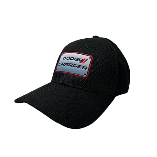 Dodge Charger Flexfit Patch Hat – Embroidered Fitted Cap – Officially Licensed by Dodge Black
