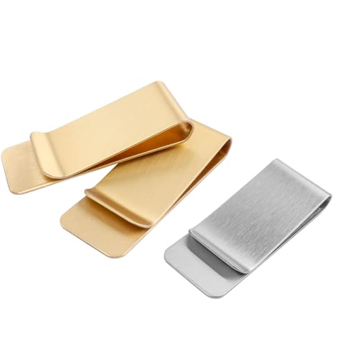 10 Pcs Slim Money Clips for Men, Stainless Steel Cash Clip Minimalist Credit Business Card Holder, Silver Gold3