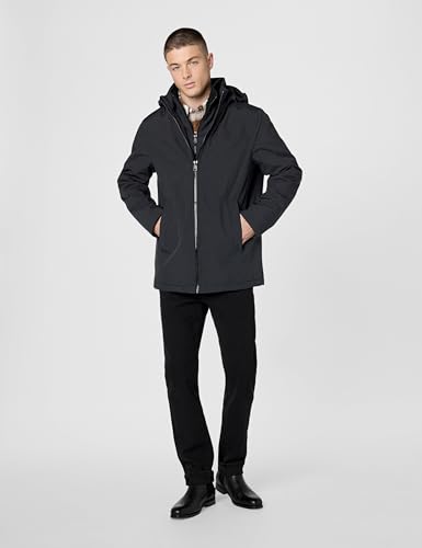 Image of Calvin Klein Men's Hooded Performance Soft Shell Jacket with Bib