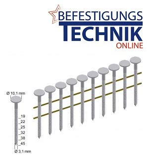 Prebena Dachpappnägel 3,1x38mm Ring feuerverzinkt für Dachpappnagler 4X-CNZ45 Makita AN454 Bostitch