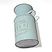 Fauevav Galvanized Milk Can Antique Retro Vase Metal Planter Rustic Vintage Primitive Flower Holder Farmhouse Country Plant for Home Office Decor, 7.6” Blue-Green