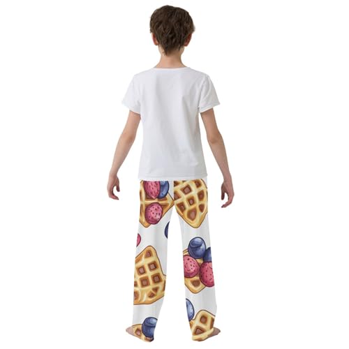 Cookies Blueberry Boys Long Pants Soft Trousers Elastic Waist Kids Lounge Bottoms with Pockets S-XL3