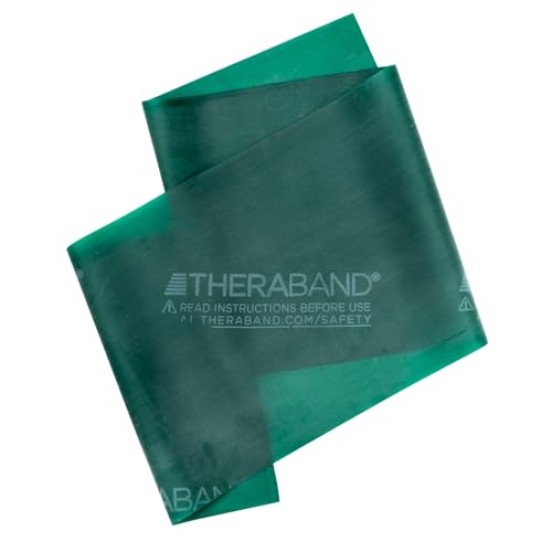 THERABAND Professional Latex Resistance Bands Individual 6 Ft Elastic Band for Upper & Lower Body Exercise Physical Therapy Pilates At-Home Workouts 6 Foot Green Heavy Level 4