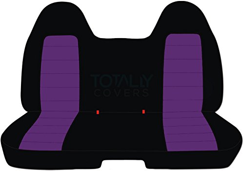 Totally Covers Compatible with 2004-2012 Chevy Colorado/GMC Canyon Two-Tone Truck Seat Covers (Rear 60/40 Split Bench): Black and Purple (21 Colors) Chevrolet Folding Back