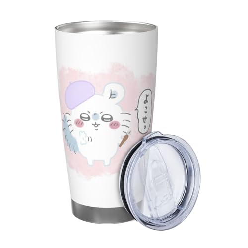 ステンレスカップ ちいかわ モモンガ コーヒー 保温 保冷 ストロー&蓋付き 水筒 持ち運びやすい 家庭用 車用 600ml 3点セット