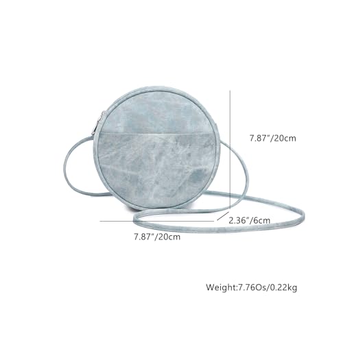 Image of Circle Crossbody Bag for Women NYLON Circle Purse with Zipper Adjustable Knot Shoulder Straps